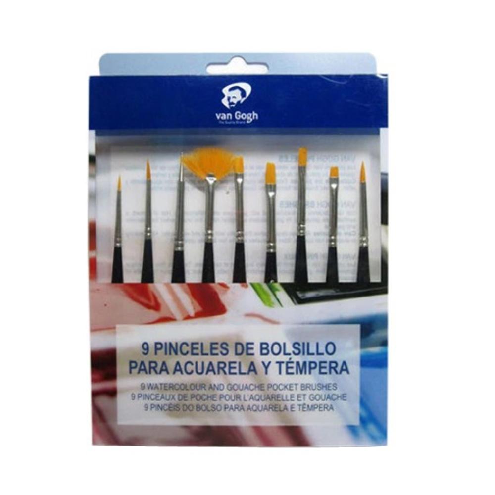 VAN GOGH SET 9 PINCELES DE BOLSILLO PARA ACUARELA Y TÉMPERA