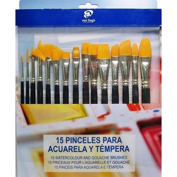 VAN GOGH SET 15 PINCELES PARA ACUARELA Y TÉMPERA