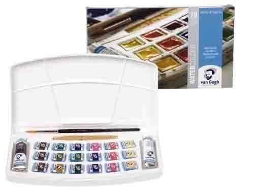VAN GOGH CAJA  ACUARELA 18 MEDIO GODETS