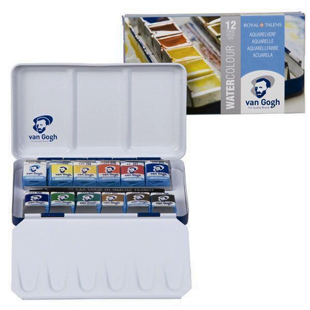 VAN GOGH CAJA METÁLICA 12 ACUARELAS