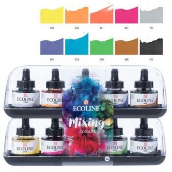 TALENS ECOLINE SET ACUARELA LÍQUIDA 10x30ML MIXING COLOURS