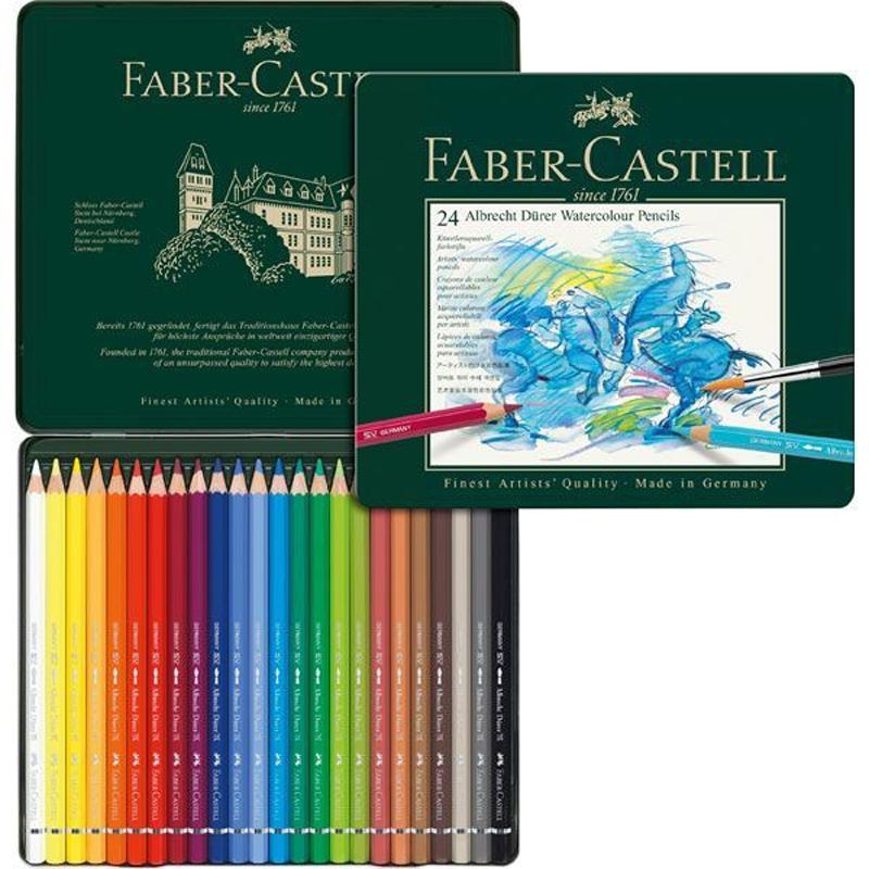 FABER-CASTELL CAJA METÁLICA 24 LÁPICES ACUARELABLES