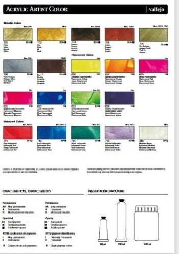 VALLEJO ACRÍLICO ARTIST COLOR TUBO 60ML
