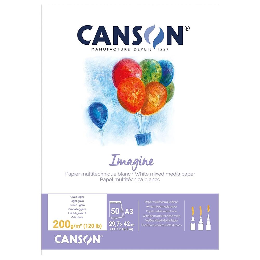 CANSON BLOC IMAGINE DESSIN BLANC 50 HOJAS 200 GR/M