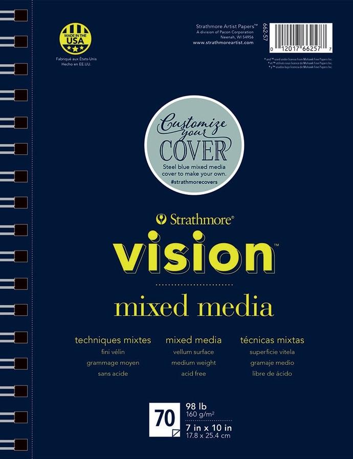 STRATHMORE BLOC PAPEL TÉCNICAS MIXTAS VISION 18x25 CM 70 HOJAS 160 G/M2