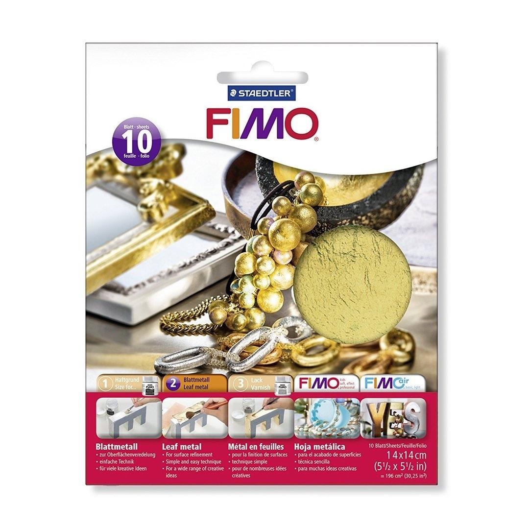 STAEDTLER FIMO PAN DE ORO HOJA METAL ORO 10 LÁMINAS