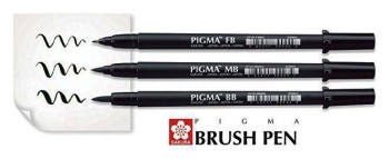 SAKURA PIGMA BRUSH PEN ROTULADOR PUNTA DE PINCEL NEGRO
