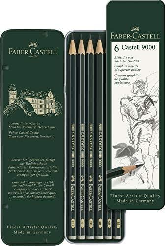 FABER-CASTELL LATA METÁLICA 5 LÁPICES GRAFITO CASTELL JUMBO