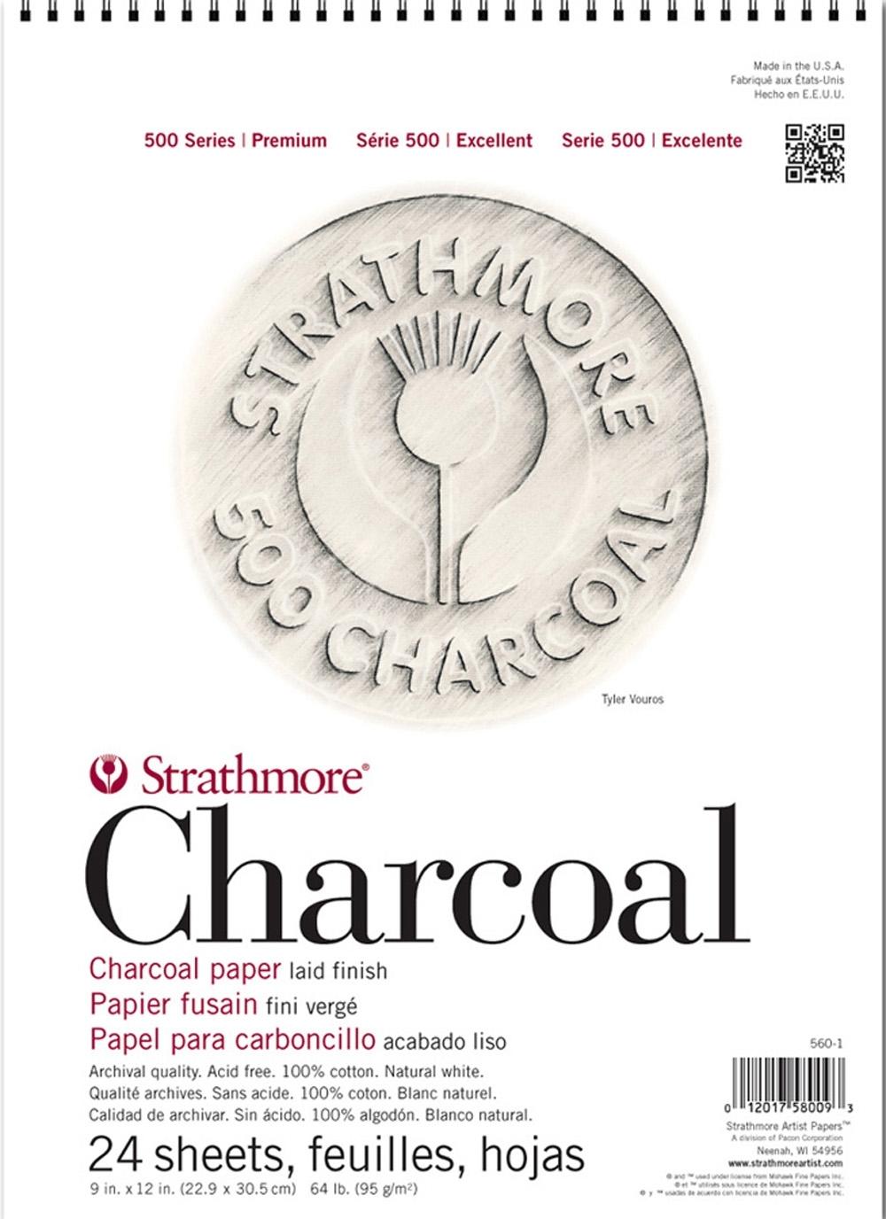 STRATHMORE BLOC PAPEL CARBONCILLO 24 HOJAS CHARCOAL BLANCO NATURAL