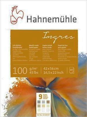 HAHNEMÜHLE INGRES BLOC PAPEL DE TINA PASTEL 20 HOJAS 42x56 CM 9 COLORES