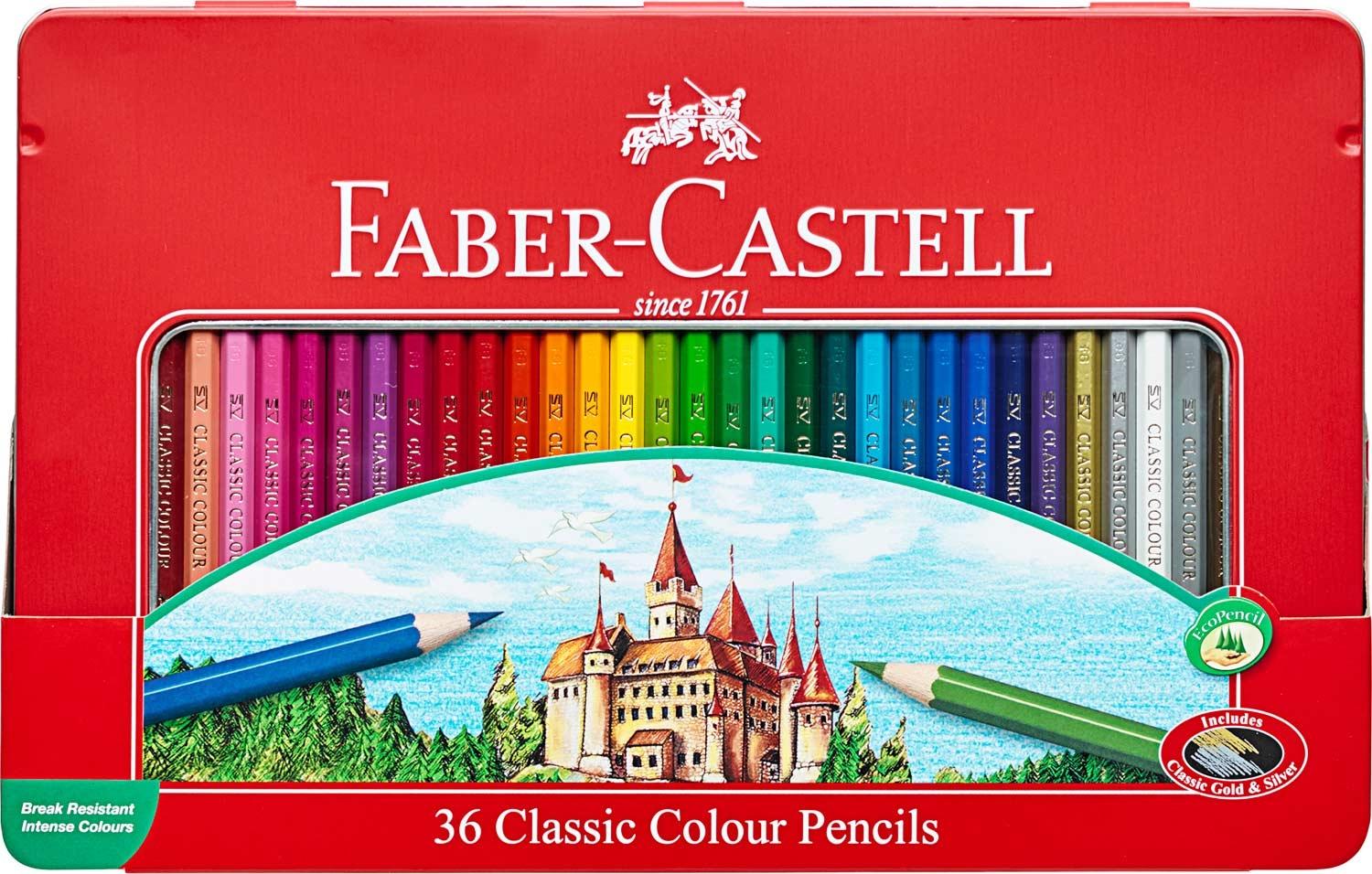 FABER-CASTELL ESTUCHE METAL 36 LÁPICES COLORES