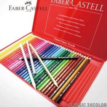 FABER-CASTELL ESTUCHE METAL 36 LÁPICES COLORES