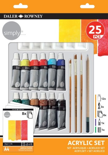 DALER ROWNEY SIMPLY ACRÍLICO SET 25 PIEZAS