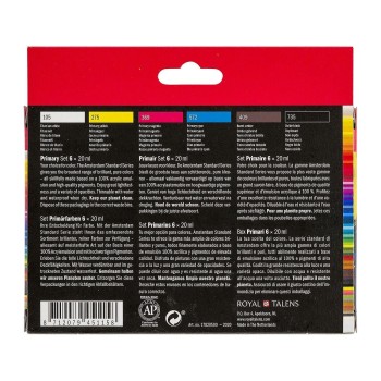AMSTERDAM SET ACRÍLICOS TUBO 6 X 20ML COLORES PRIMARIOS
