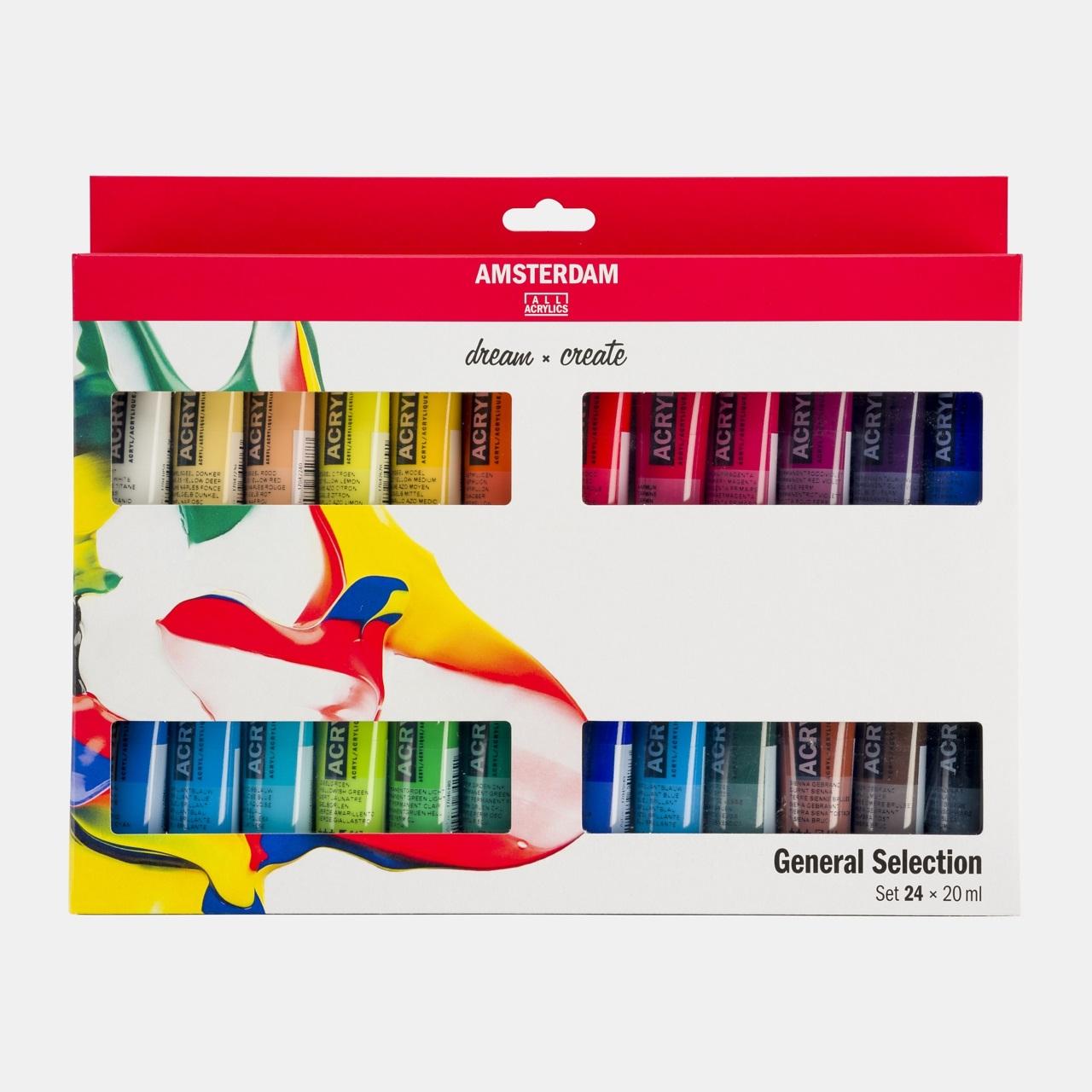 AMSTERDAM SET ACRÍLICOS TUBO 24 X 20ML