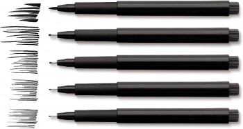 FABER-CASTELL SET 4 ROTULADORES NEGROS SURTIDOS