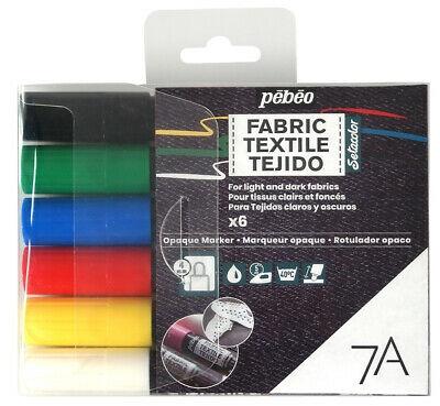 PEBEO SET 6 ROTULADORES TELA PRIMARIOS