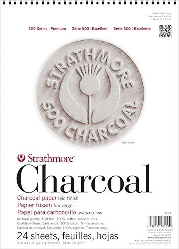STRATHMORE BLOC PAPEL CARBONCILLO CHARCOAL 24 HOJAS TINTAS VARIADAS
