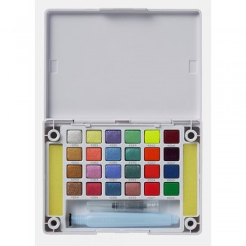 KOI CAJA  ACUARELAS 24 COLORES METÁLICOS Y FLÚOR