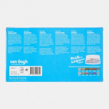 VAN GOGH CAJA PLÁSTICO 12 ACUARELAS 10ML COLORES METÁLICOS