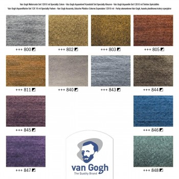 VAN GOGH CAJA PLÁSTICO 12 ACUARELAS 10ML COLORES METÁLICOS