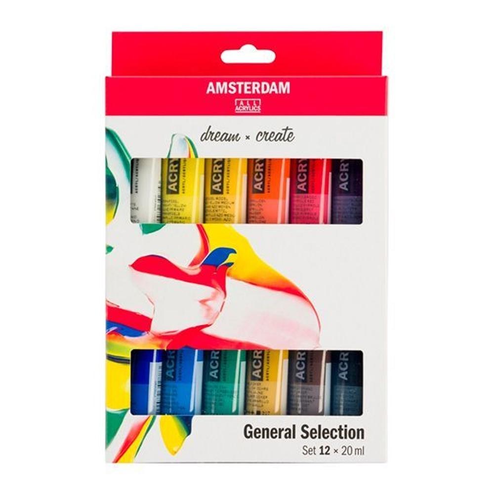 AMSTERDAM SET ACRÍLICOS TUBO 12 X 20ML