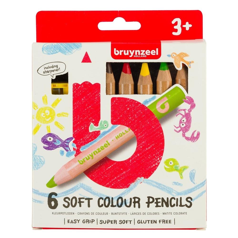 BRUYNZEEL LAPICES DE COLORES SUAVES ESTUCHE 6 UDS