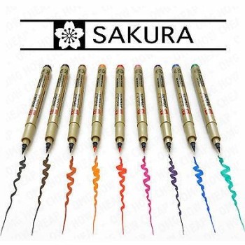 SAKURA PIGMA BRUSH PEN WALLET ESTUCHE 9 UDS