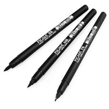 SAKURA PIGMA BRUSH PEN BLACK ESTUCHE 3 UDS