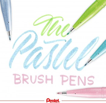 PENTEL ROTULADOR THE PASTEL BRUSHES ESTUCHE 4 UDS  " SES15 "