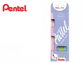 PENTEL ROTULADOR THE PASTEL BRUSHES ESTUCHE 4 UDS  " SES15 "