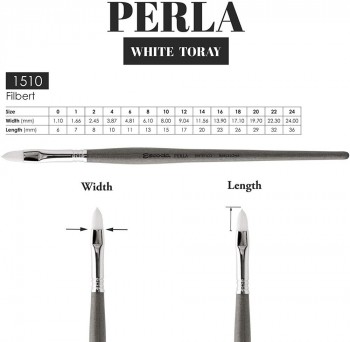 ESCODA PERLA PINCEL SERIE 1510 TORAY BLANCO PLANO LENGUA DE GATO