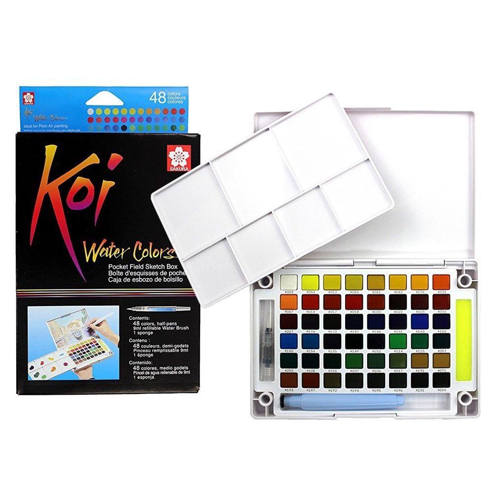 KOI CAJA ACUARELAS POCKET BOX 48 COLORES