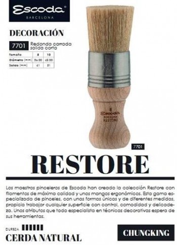 ESCODA RESTORE PINCEL SERIE 7701 REDONDA CARRADA SALIDA CORTA