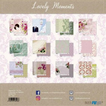 PAPERS FOR YOU COLECCIÓN 12 PAPELES SCRAPBOOKING LOVELY MOMENTS