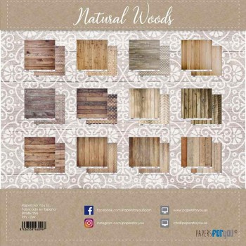 PAPERS FOR YOU COLECCIÓN 12 PAPELES SCRAPBOOKING NATURAL WOODS