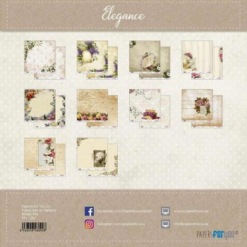 PAPERS FOR YOU COLECCIÓN 12 PAPELES SCRAPBOOKING ELEGANCE