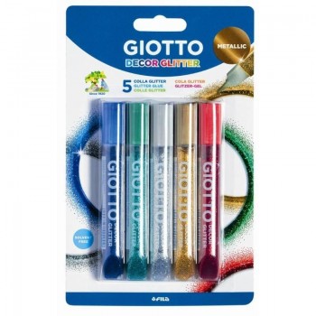 GIOTTO GLITTER GLUE PACK 5 UDS