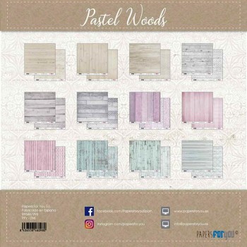PAPERS FOR YOU COLECCIÓN 12 PAPELES SCRAPBOOKING PASTEL WOODS