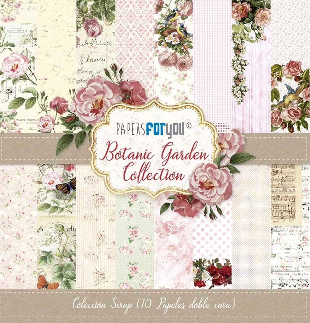 PAPERS FOR YOU COLECCIÓN 12 PAPELES SCRAPBOOKING BOTANIC GARDEN