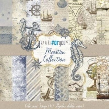 PAPERS FOR YOU COLECCIÓN 12 PAPELES SCRAPBOOKING MARITIM