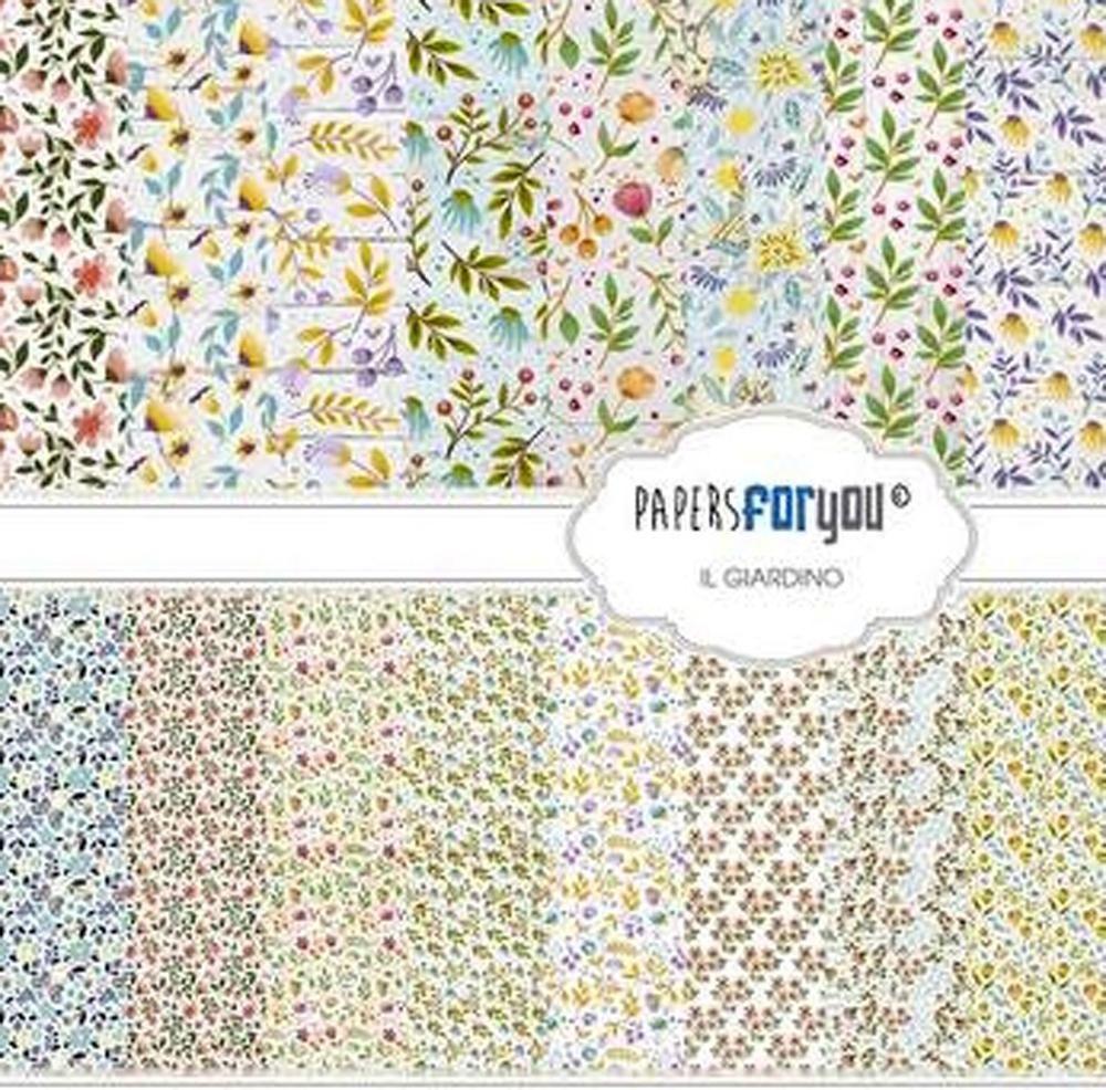 PAPERS FOR YOU COLECCIÓN 12 PAPELES SCRAPBOOKING IL GIARDINO