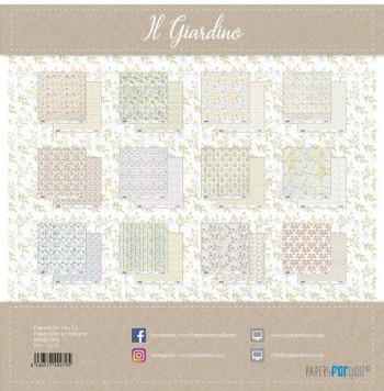 PAPERS FOR YOU COLECCIÓN 12 PAPELES SCRAPBOOKING IL GIARDINO