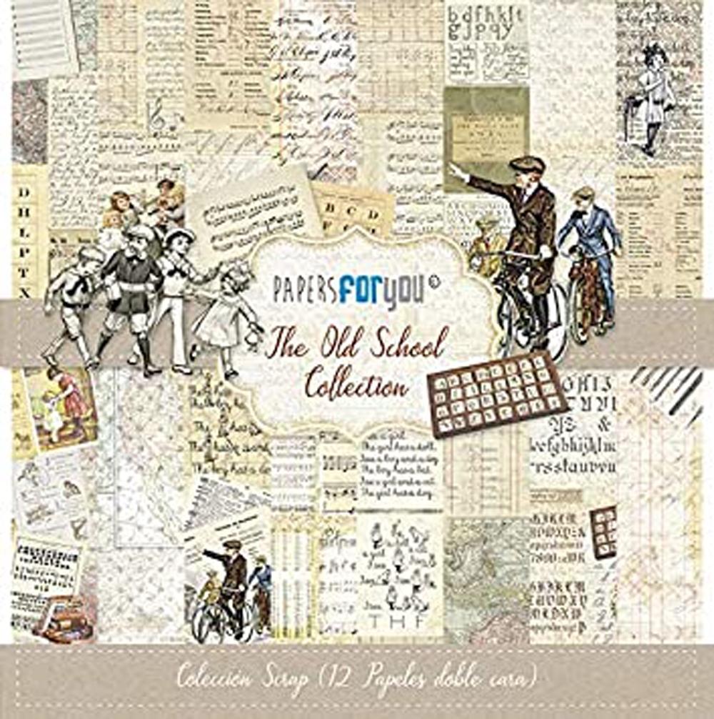 PAPERS FOR YOU COLECCIÓN 12 PAPELES SCRAPBOOKING OLD SCHOOL