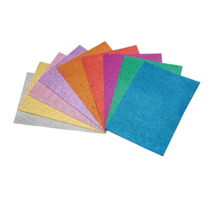 LAMINAS GOMA EVA 20X30 SURTIDO EFECTO PURPURINA