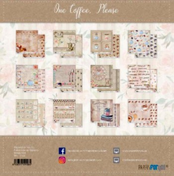 PAPERS FOR YOU COLECCIÓN 12 PAPELES SCRAPBOOKING ONE COFFEE, PLEASE
