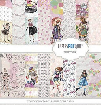 PAPERS FOR YOU COLECCIÓN 12 PAPELES TRENDY GIRL