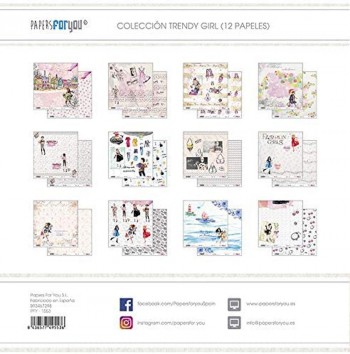 PAPERS FOR YOU COLECCIÓN 12 PAPELES TRENDY GIRL