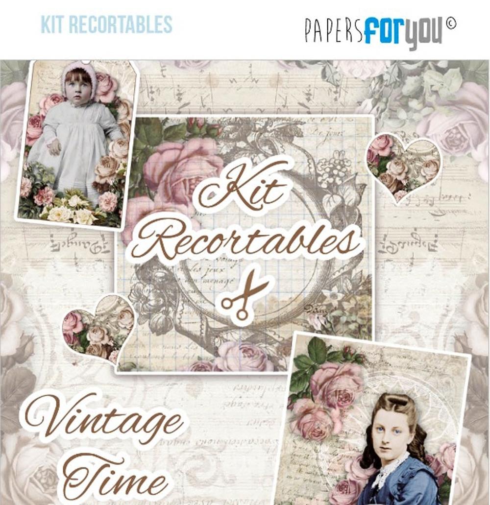 PAPERS FOR YOU 15 LÁMINAS DE RECORTABLES 18 x 21 CM VINTAGE TIME