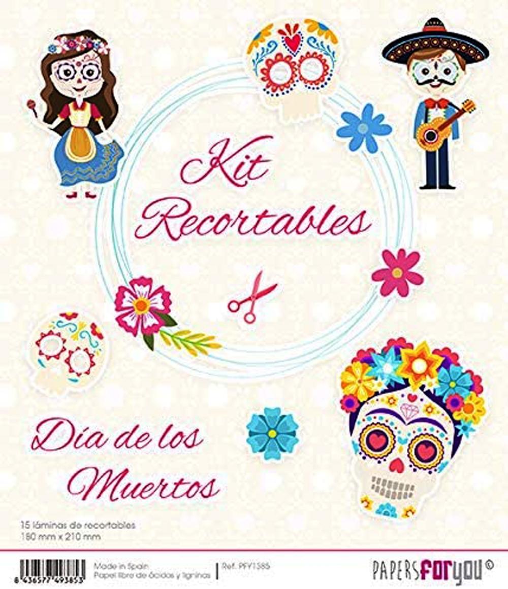 PAPERS FOR YOU 15 LÁMINAS DE RECORTABLES 18 x 21 CM DÍA DE LOS MUERTOS